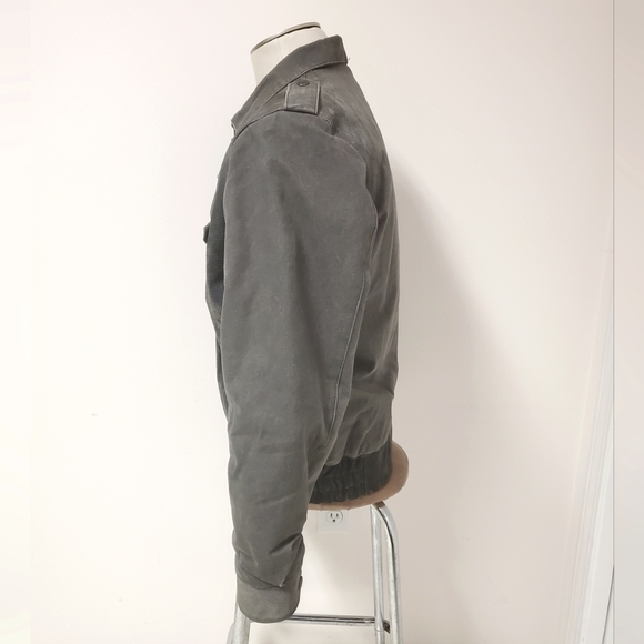 (SOLD) 80s Grey Leather Jacket - Picture 3 of 8